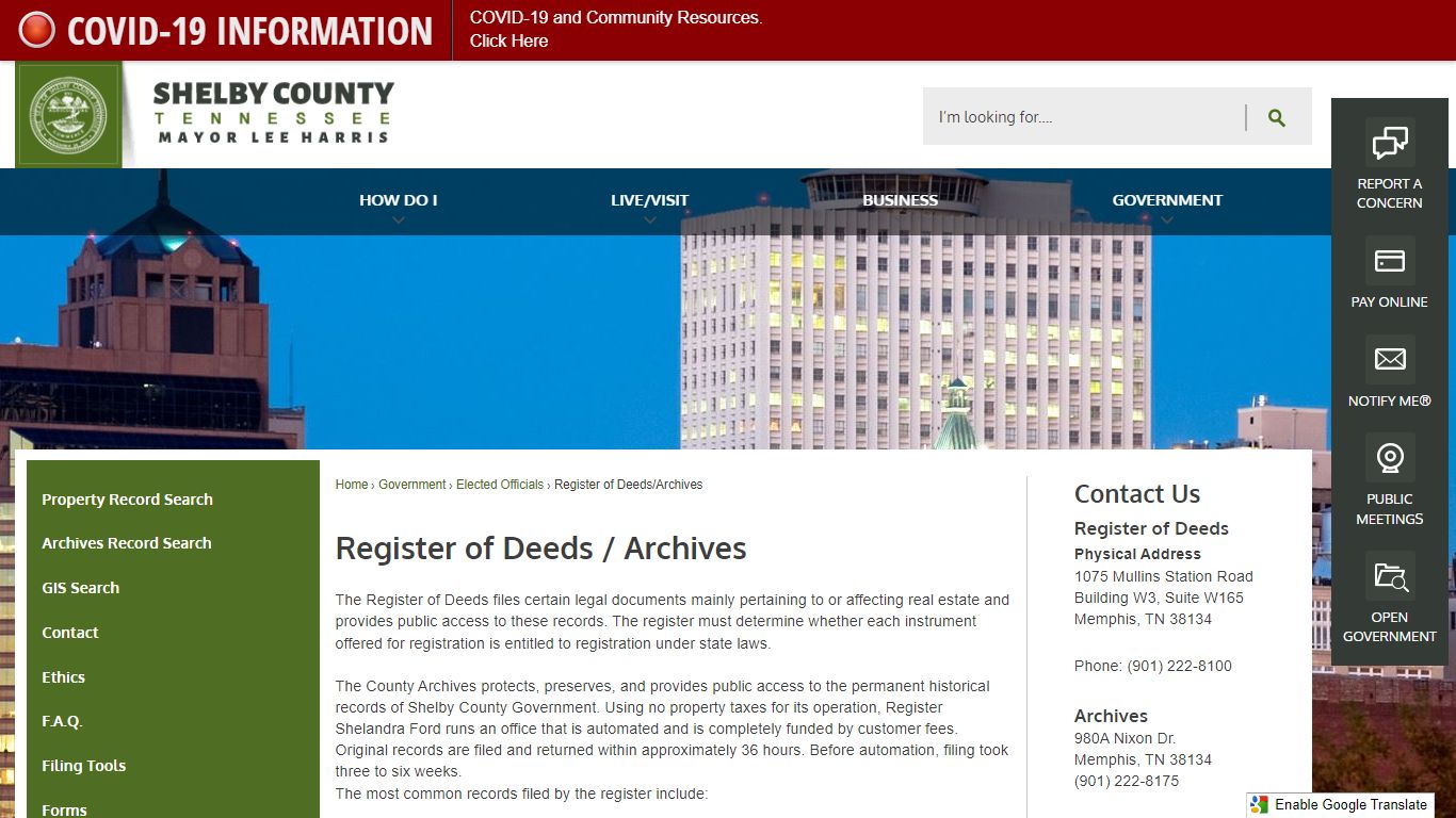 Register of Deeds / Archives | Shelby County, TN - Official Website